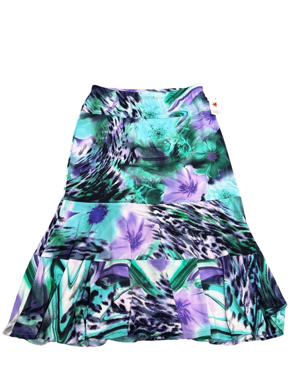 Vintage Marallis Collection NWT Y2K Abstract Mermaid Midi Skirt S